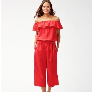 Tommy Bahama Off The Shoulder Cropped Jumpsuit